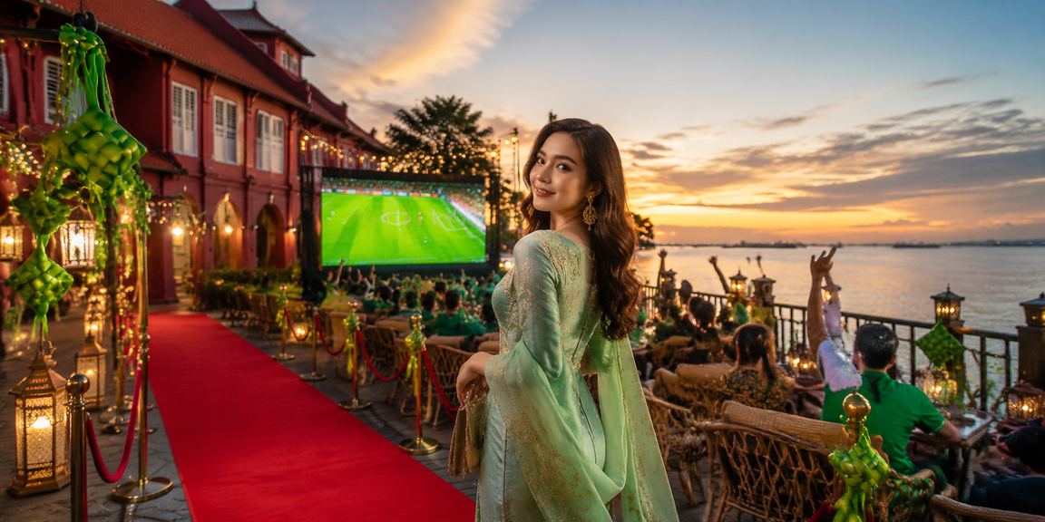 Pertaruhan bola sepak suasana Hari Raya di Melaka